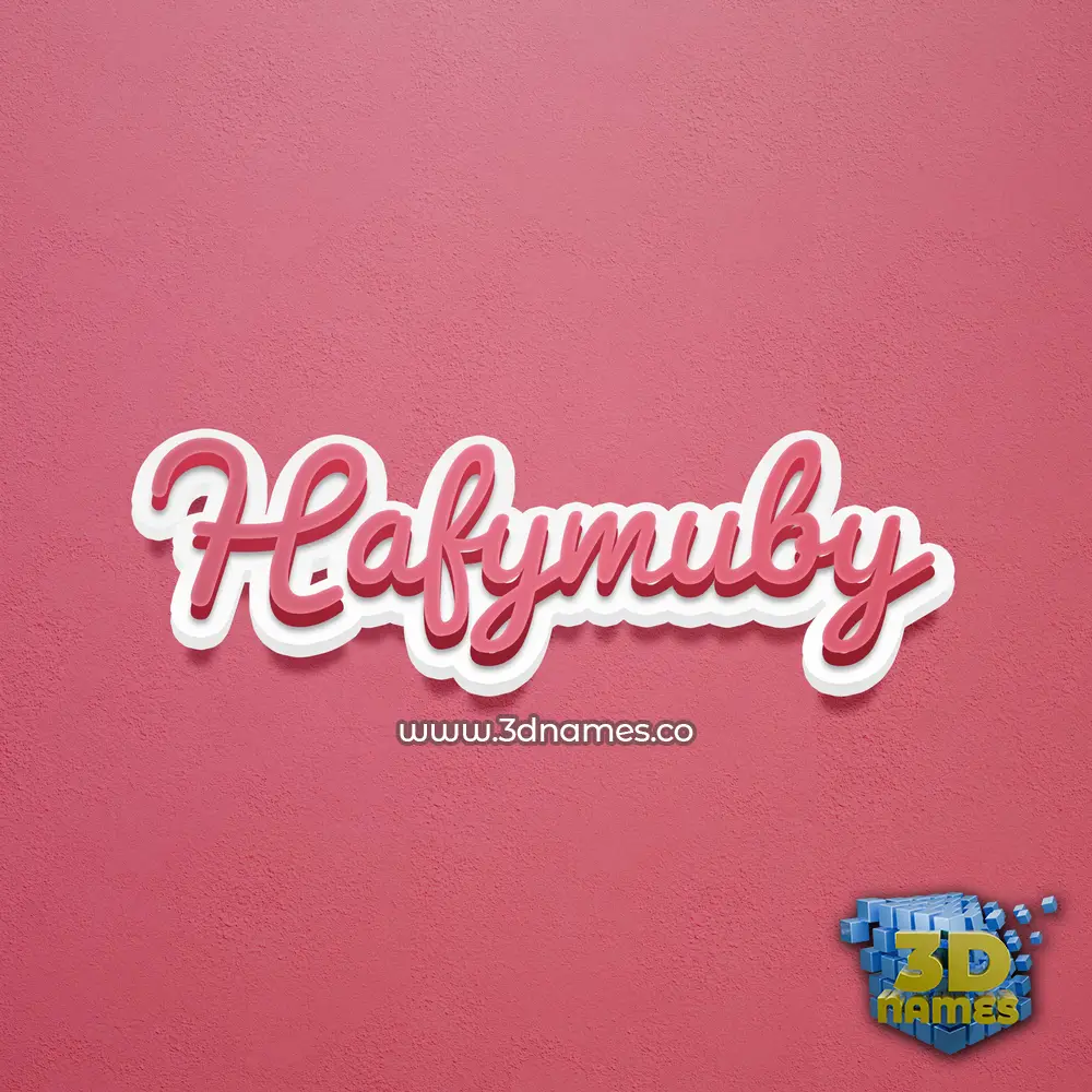 hafymuby in Red Scribble style - 3D name wallpaper