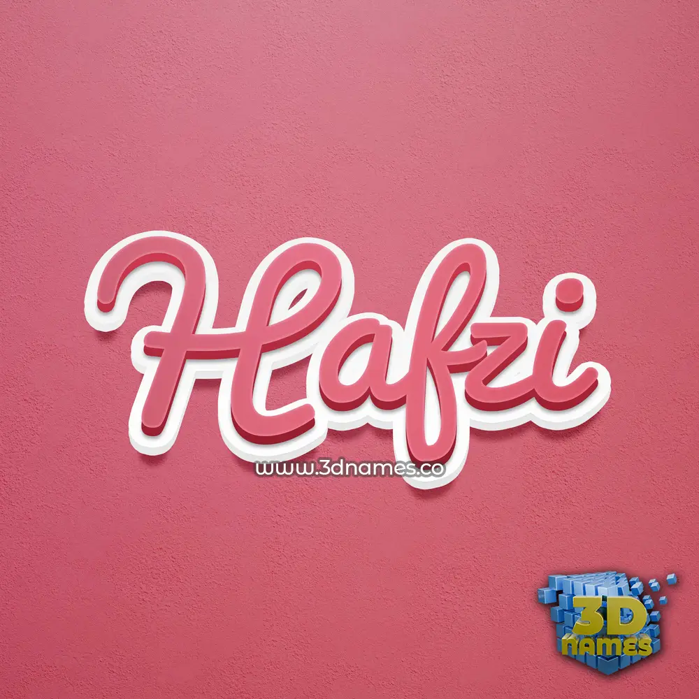hafzi in Red Scribble style - 3D name wallpaper