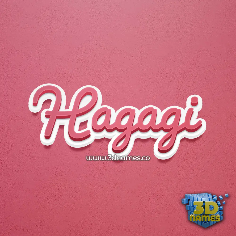 hagagi in Red Scribble style - 3D name wallpaper