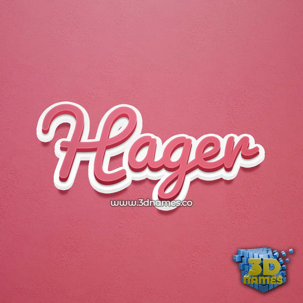hager in Red Scribble style - 3D name wallpaper