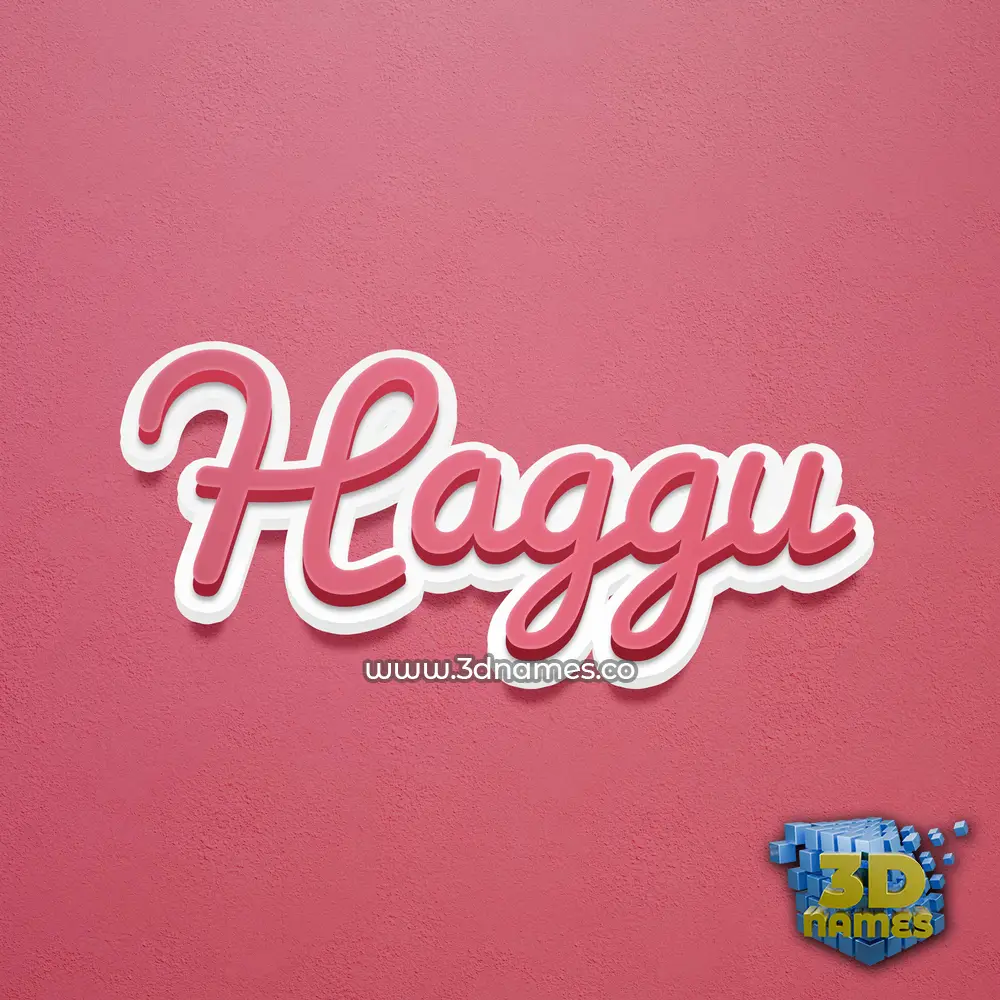 haggu in Red Scribble style - 3D name wallpaper