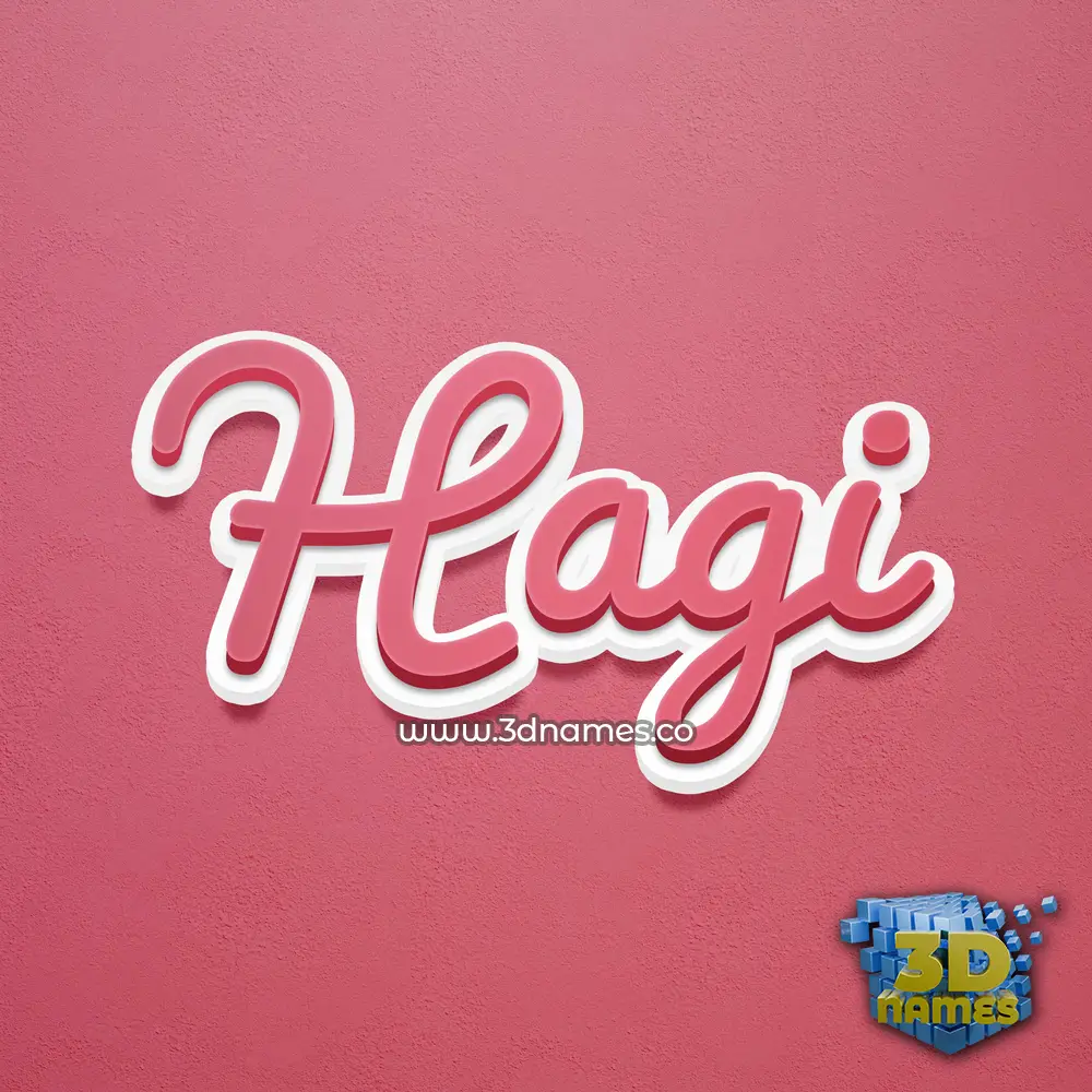hagi in Red Scribble style - 3D name wallpaper