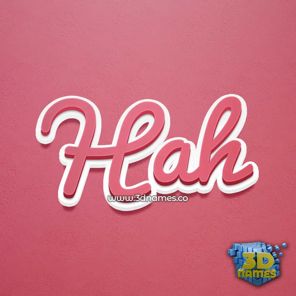 hah in Red Scribble style - 3D name wallpaper