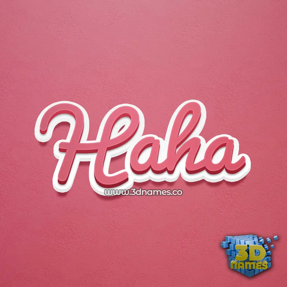 haha in Red Scribble style - 3D name wallpaper