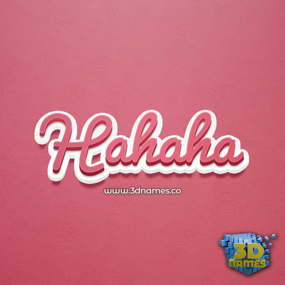 hahaha in Red Scribble style - 3D name wallpaper