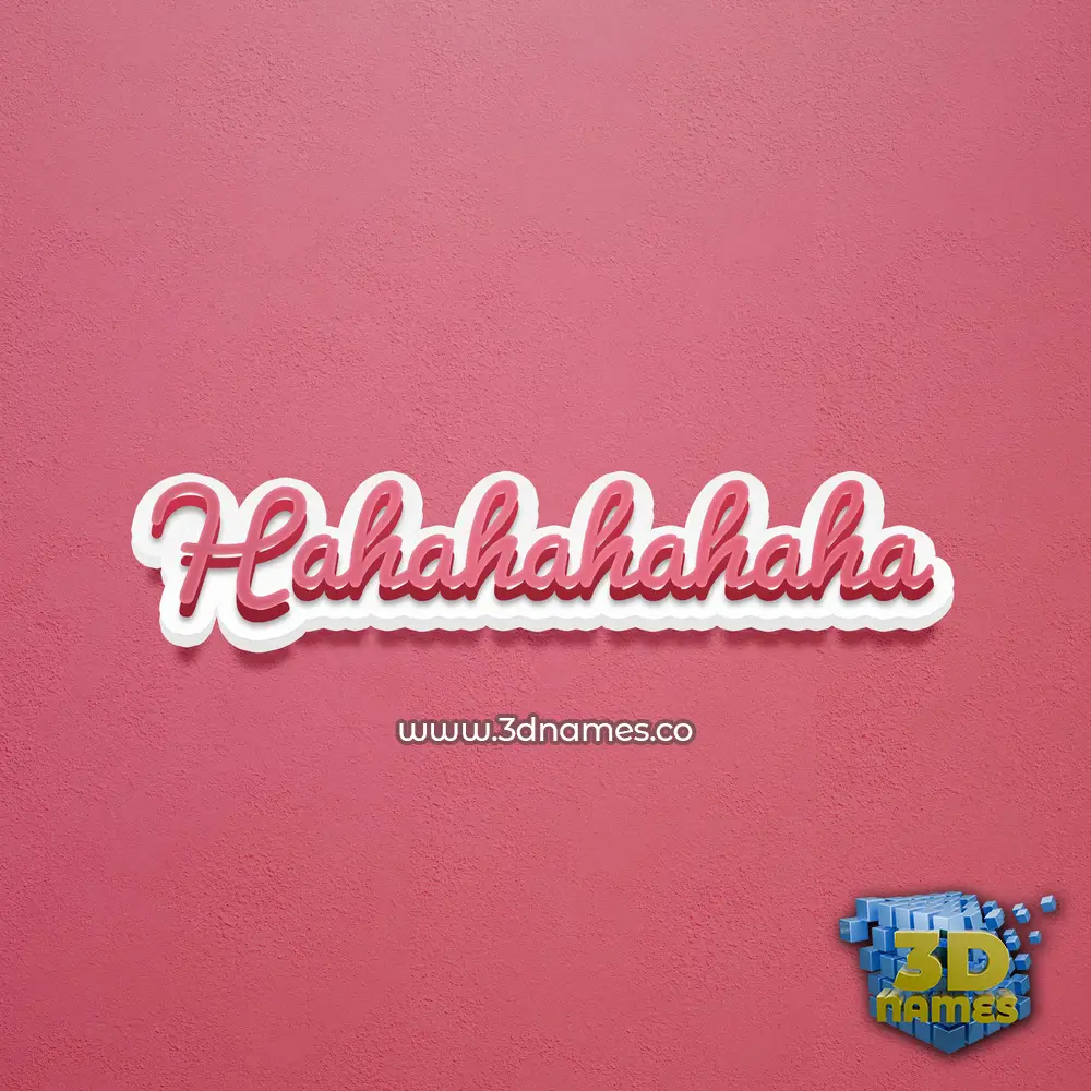 hahahahahaha in Red Scribble style - 3D name wallpaper
