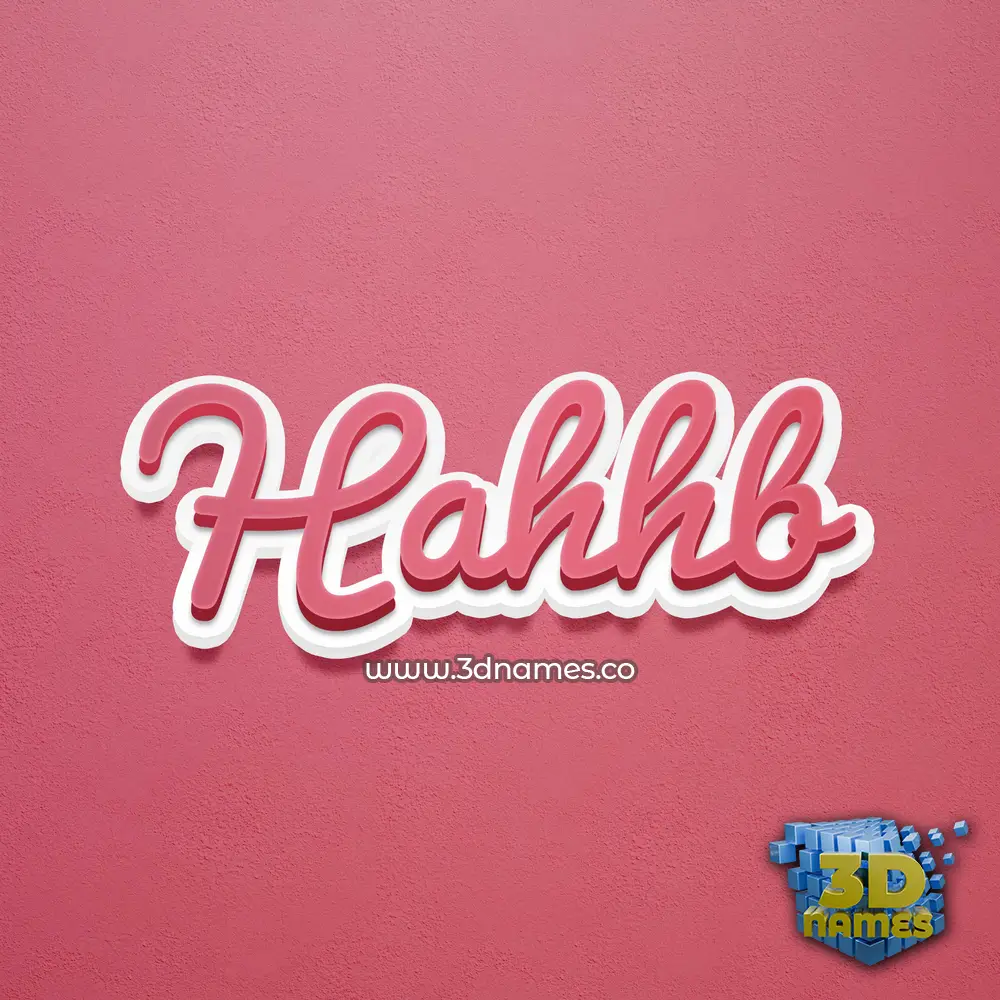 hahhb in Red Scribble style - 3D name wallpaper