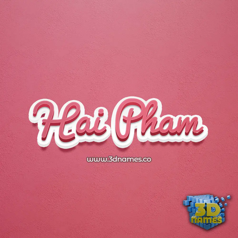 hai pham in Red Scribble style - 3D name wallpaper
