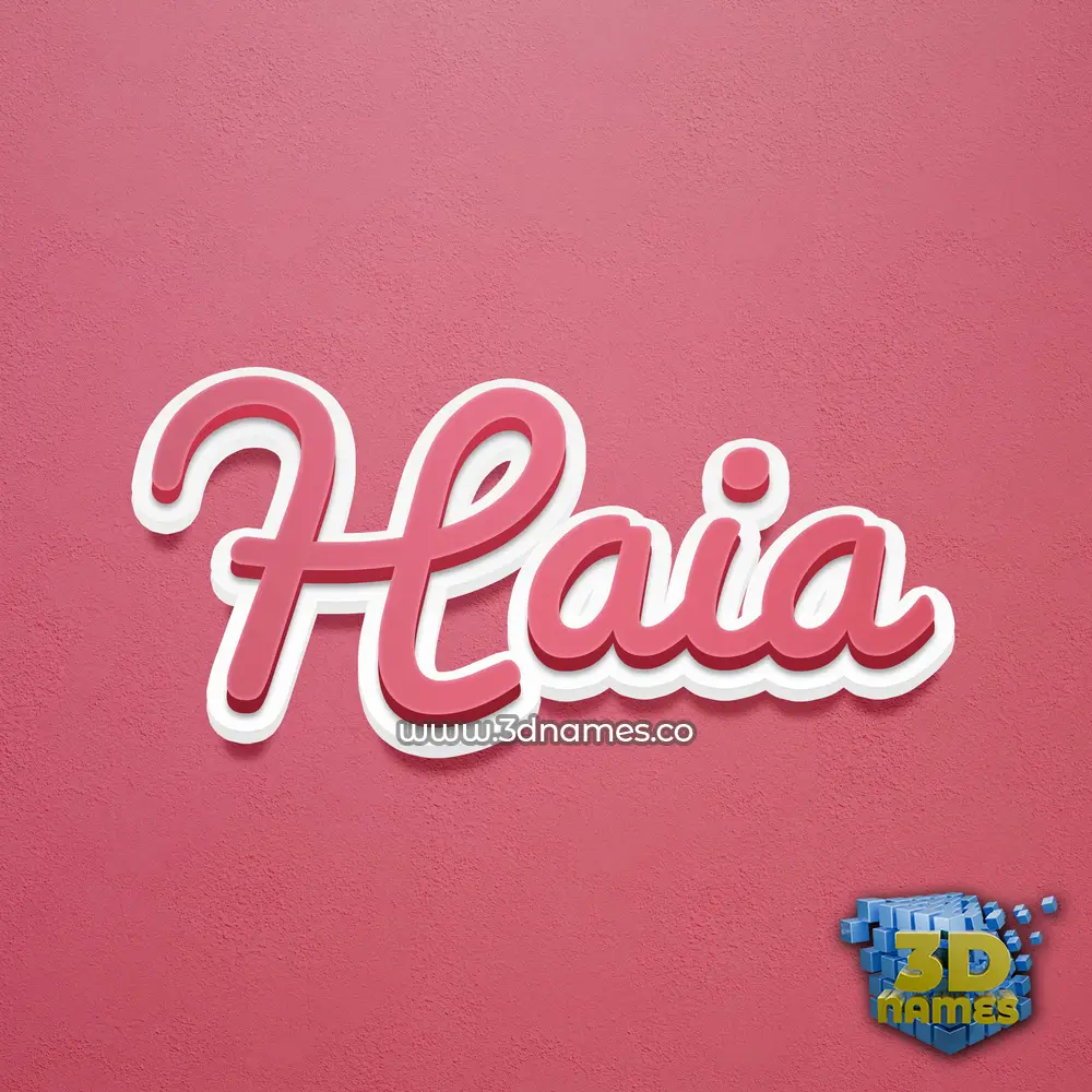 haia in Red Scribble style - 3D name wallpaper