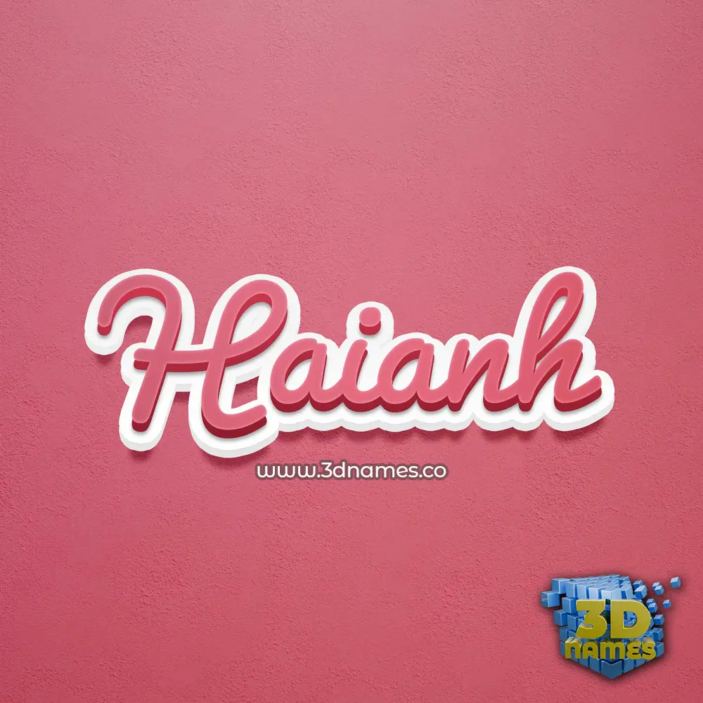 haianh in Red Scribble style - 3D name wallpaper