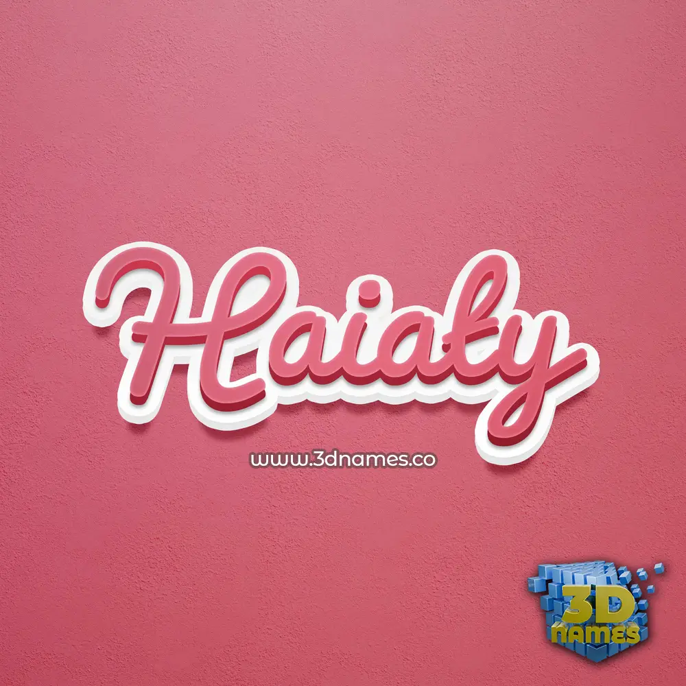 haiaty in Red Scribble style - 3D name wallpaper