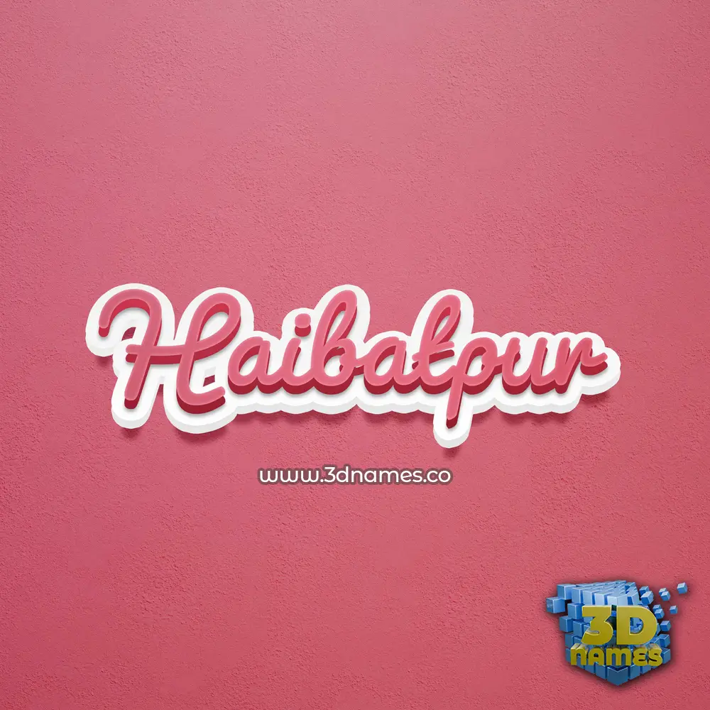 haibatpur in Red Scribble style - 3D name wallpaper