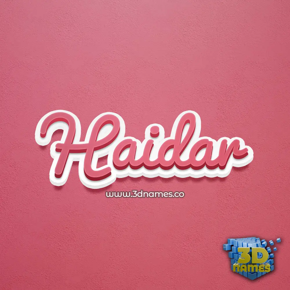 haidar in Red Scribble style - 3D name wallpaper