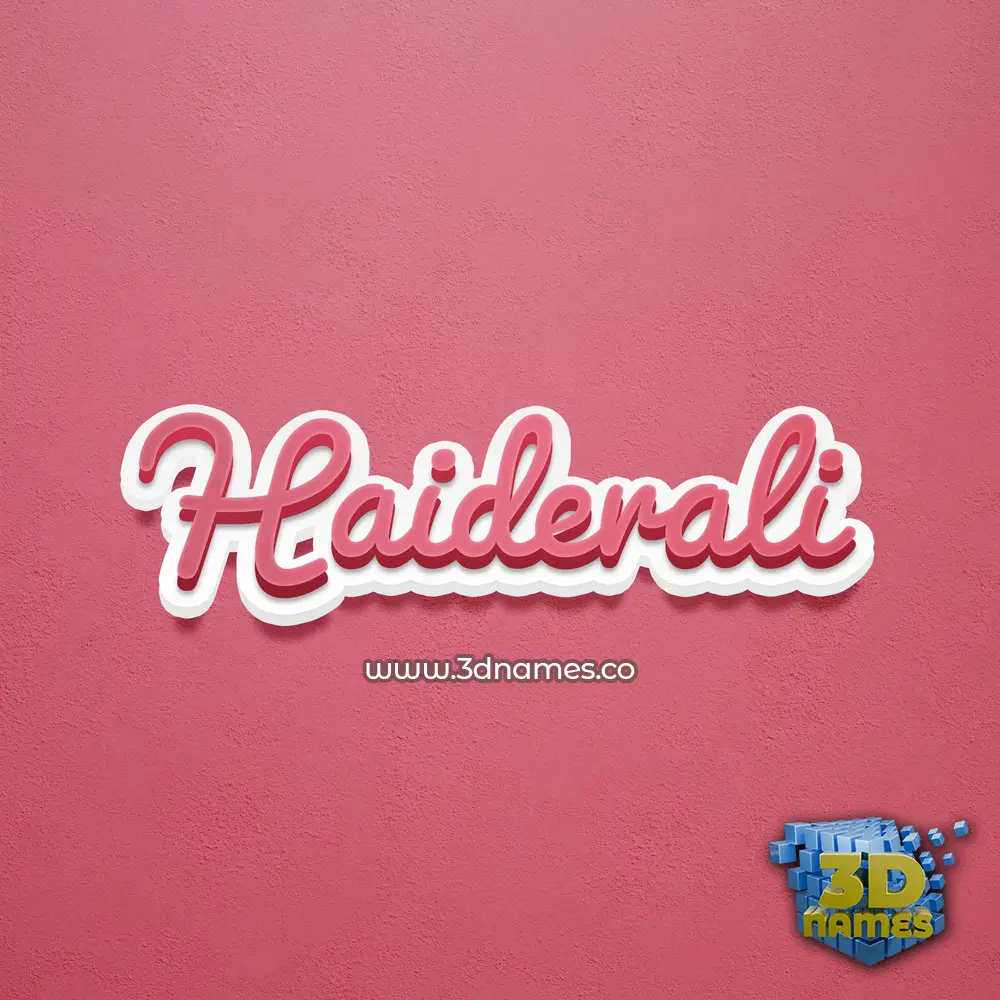 haiderali in Red Scribble style - 3D name wallpaper