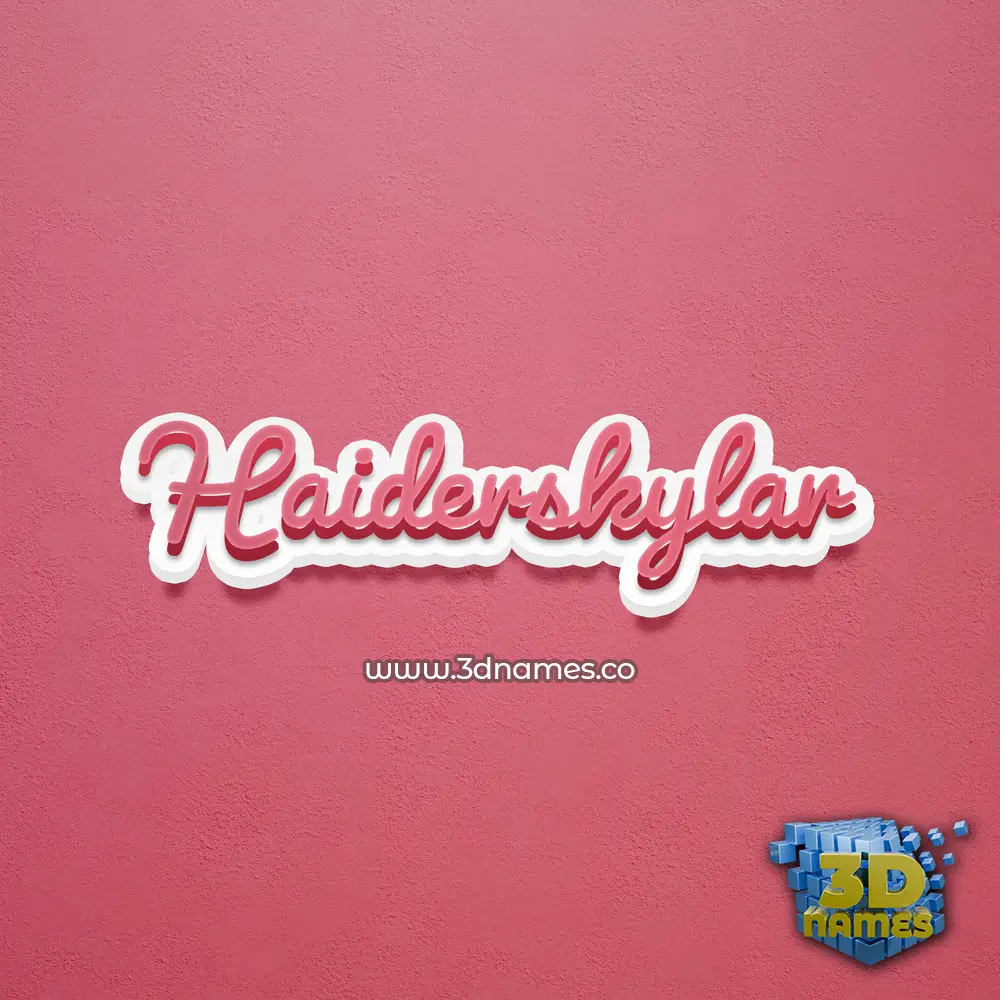 haiderskylar in Red Scribble style - 3D name wallpaper