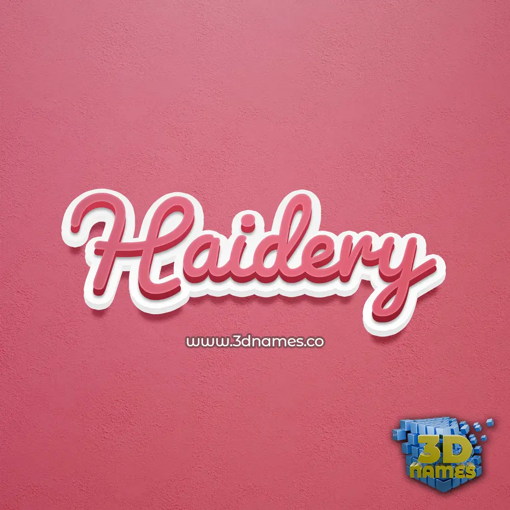 haidery in Red Scribble style - 3D name wallpaper