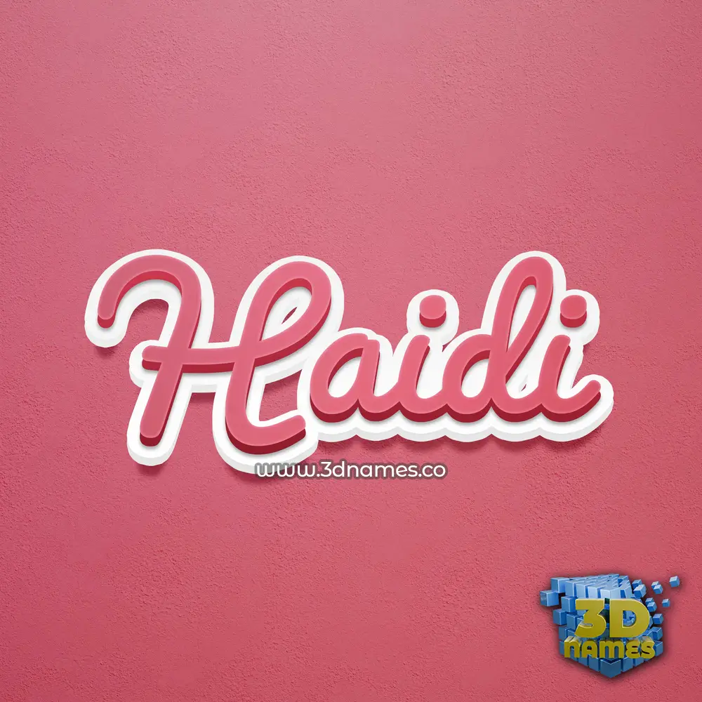 haidi in Red Scribble style - 3D name wallpaper