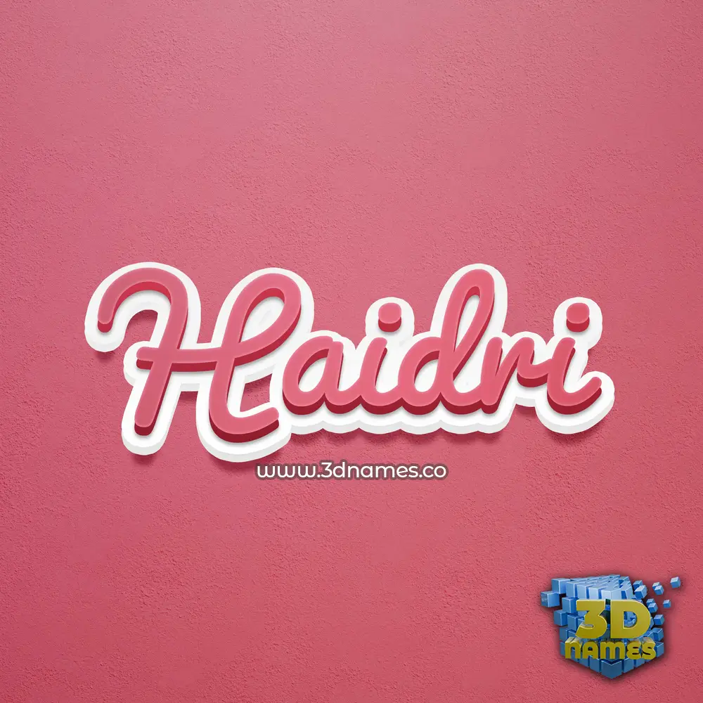 haidri in Red Scribble style - 3D name wallpaper