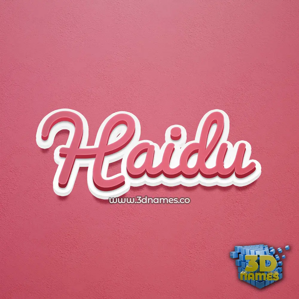 haidu in Red Scribble style - 3D name wallpaper