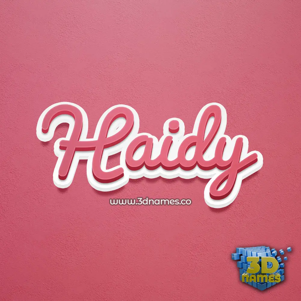 haidy in Red Scribble style - 3D name wallpaper