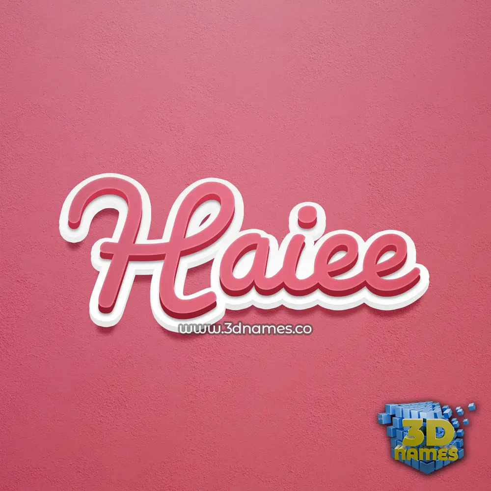 haiee in Red Scribble style - 3D name wallpaper