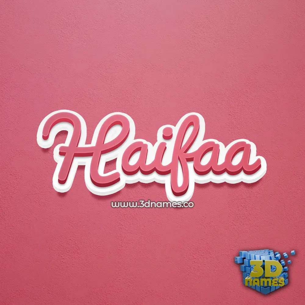 haifaa in Red Scribble style - 3D name wallpaper