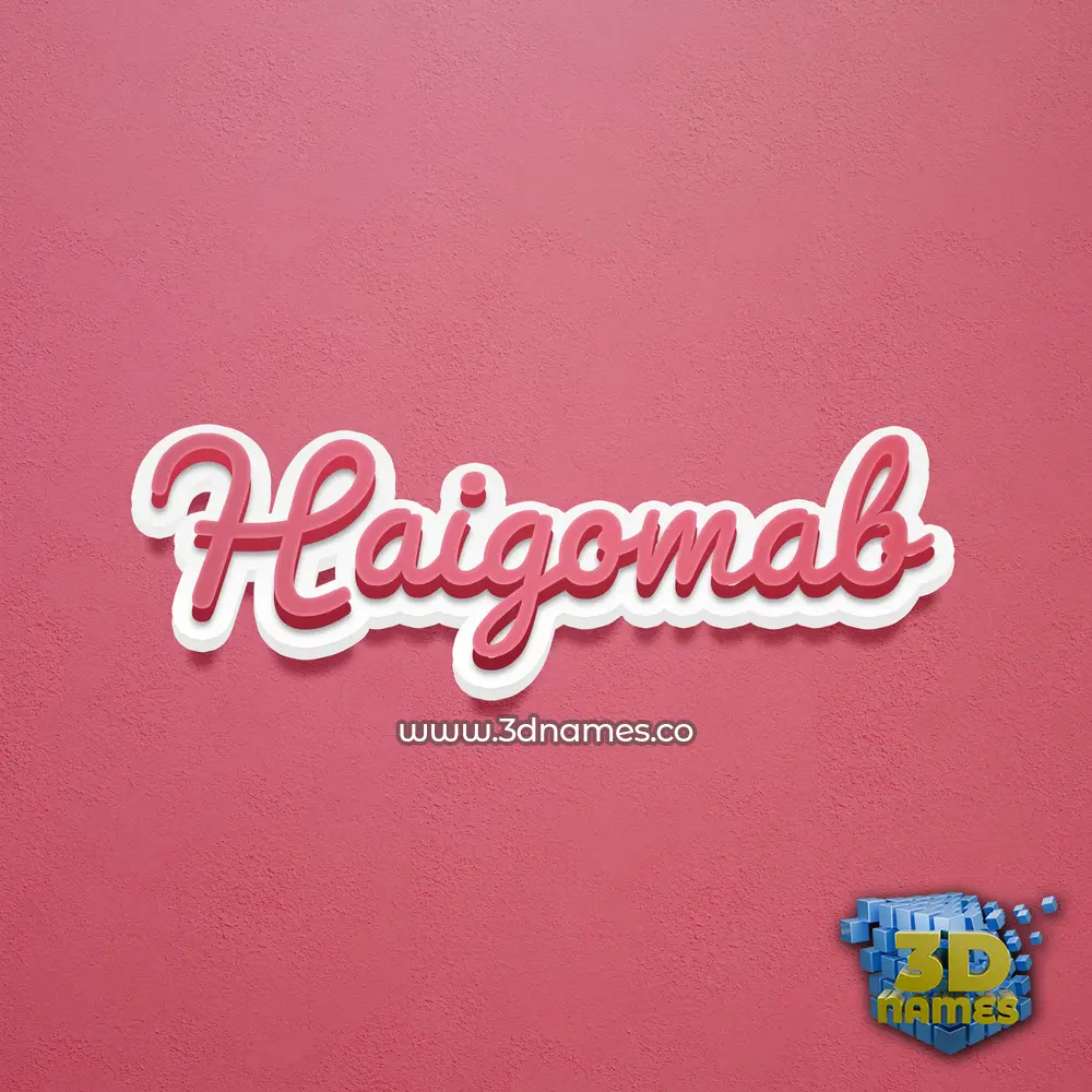 haigomab in Red Scribble style - 3D name wallpaper