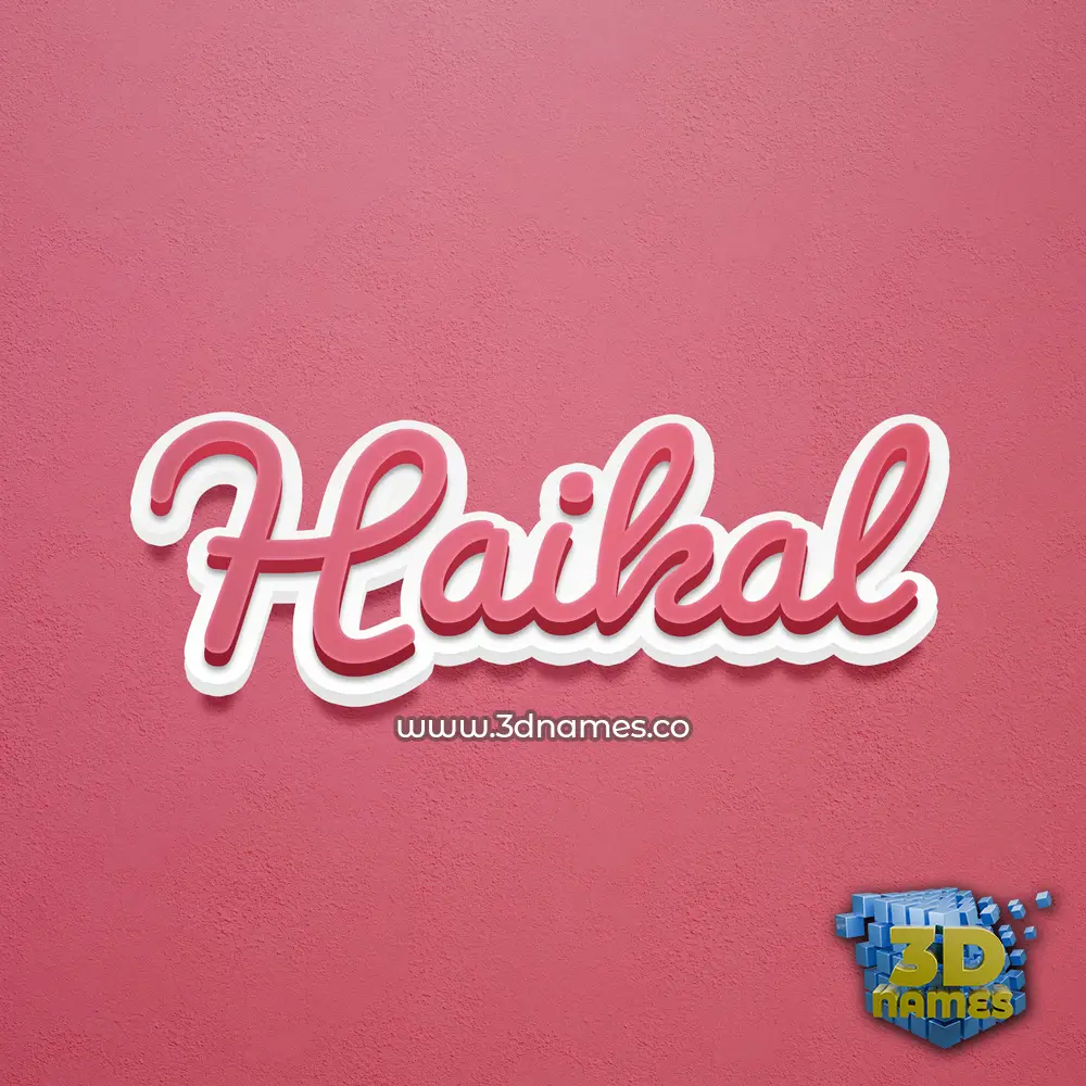haikal in Red Scribble style - 3D name wallpaper