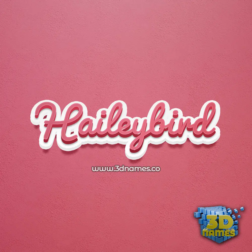 haileybird in Red Scribble style - 3D name wallpaper