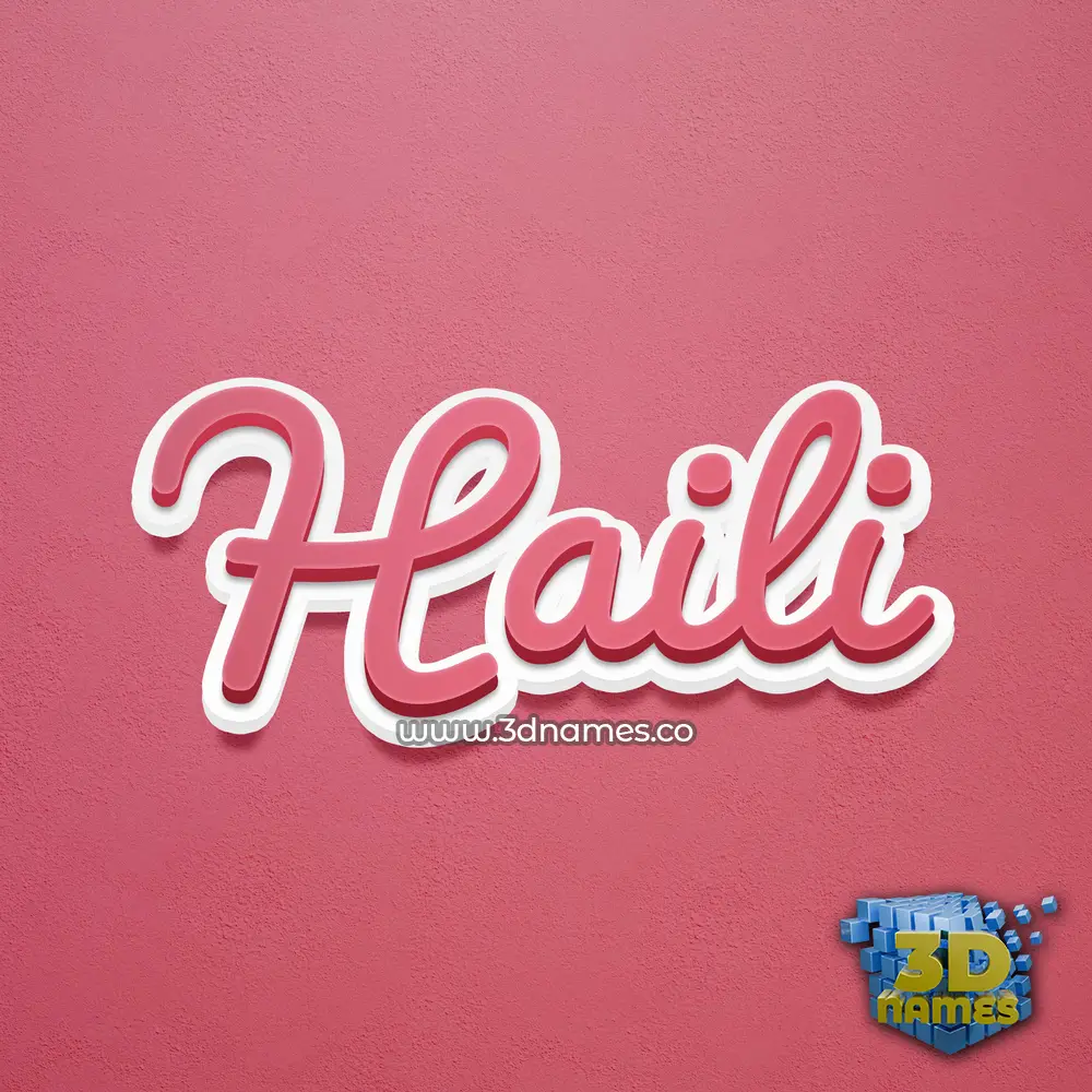 haili in Red Scribble style - 3D name wallpaper