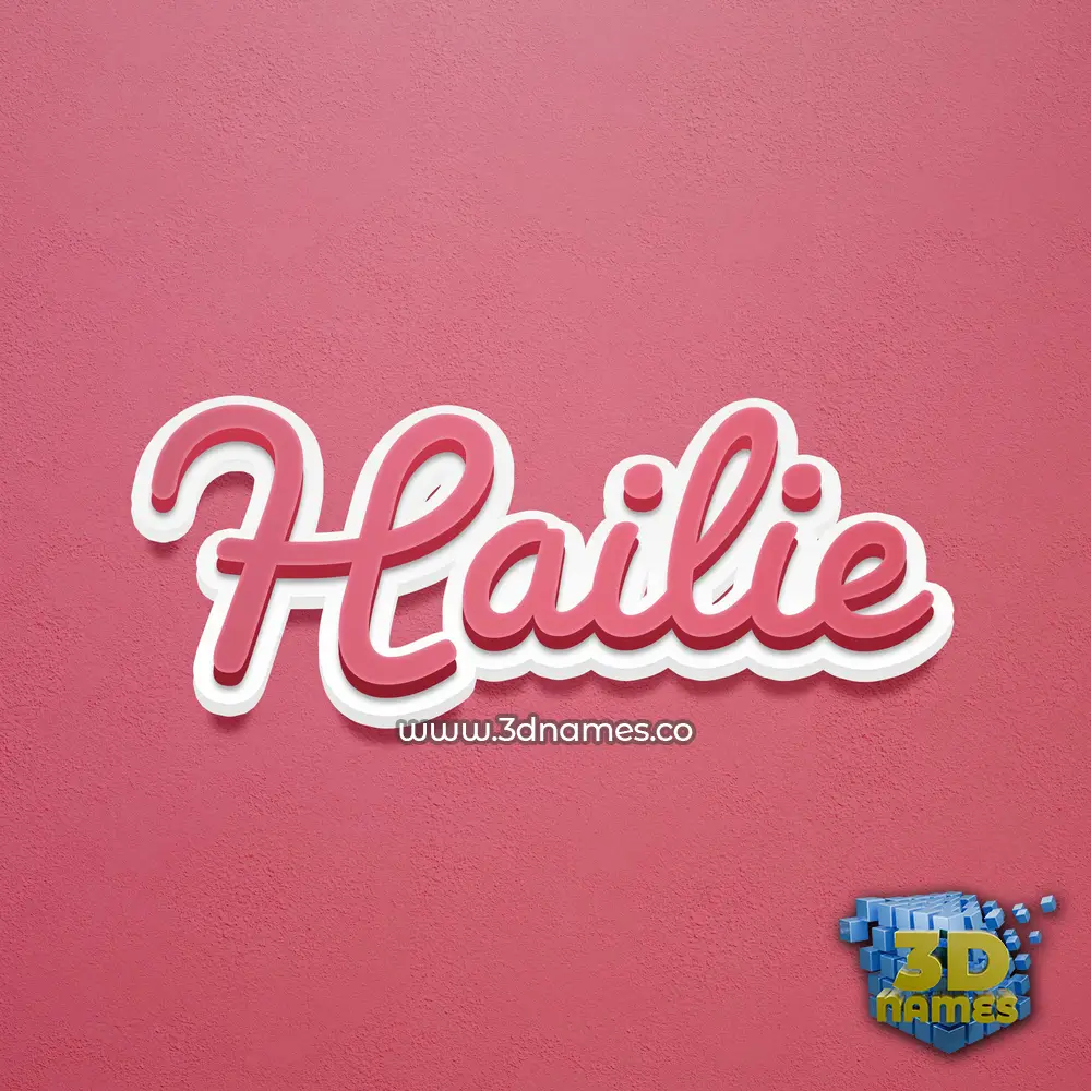 hailie in Red Scribble style - 3D name wallpaper