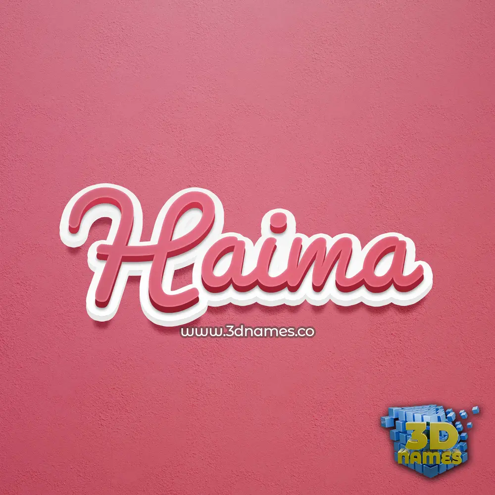 haima in Red Scribble style - 3D name wallpaper