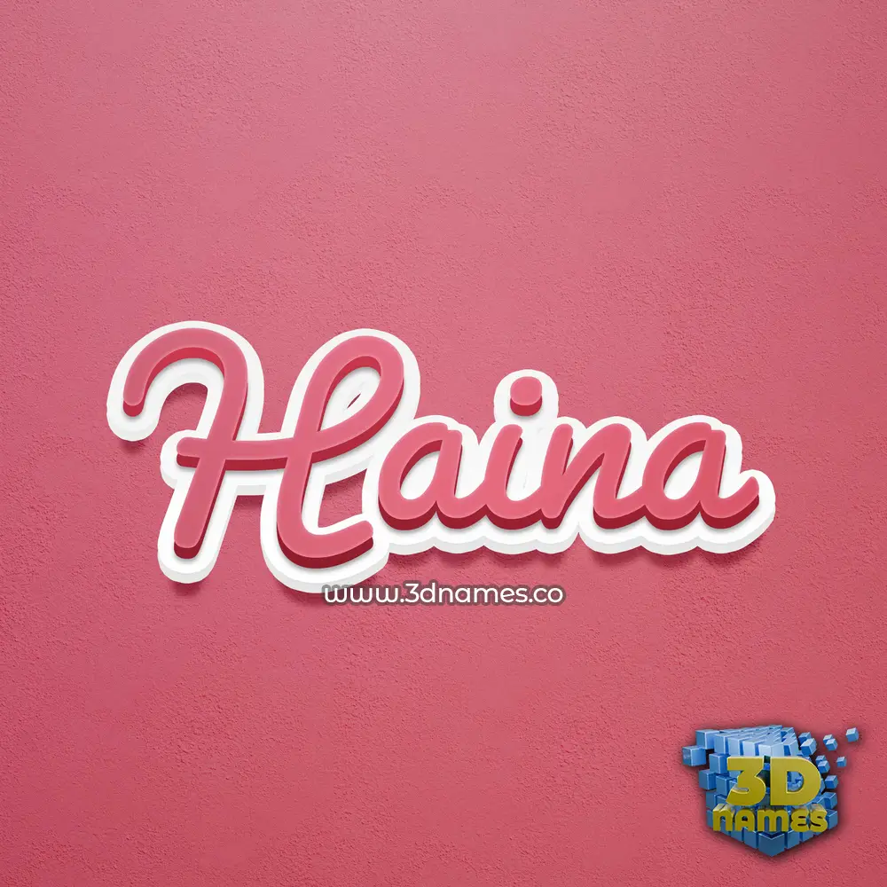 haina in Red Scribble style - 3D name wallpaper