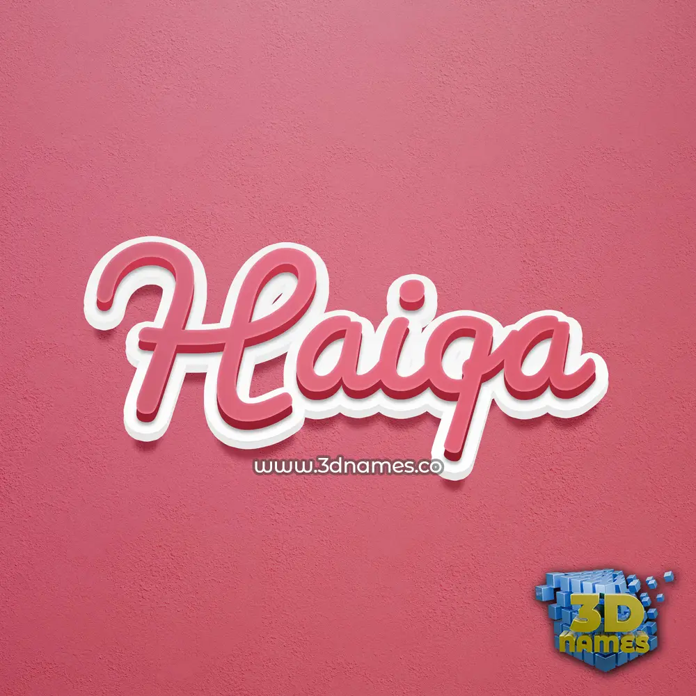 haiqa in Red Scribble style - 3D name wallpaper