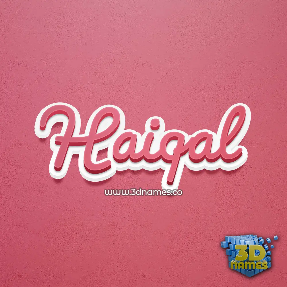 haiqal in Red Scribble style - 3D name wallpaper