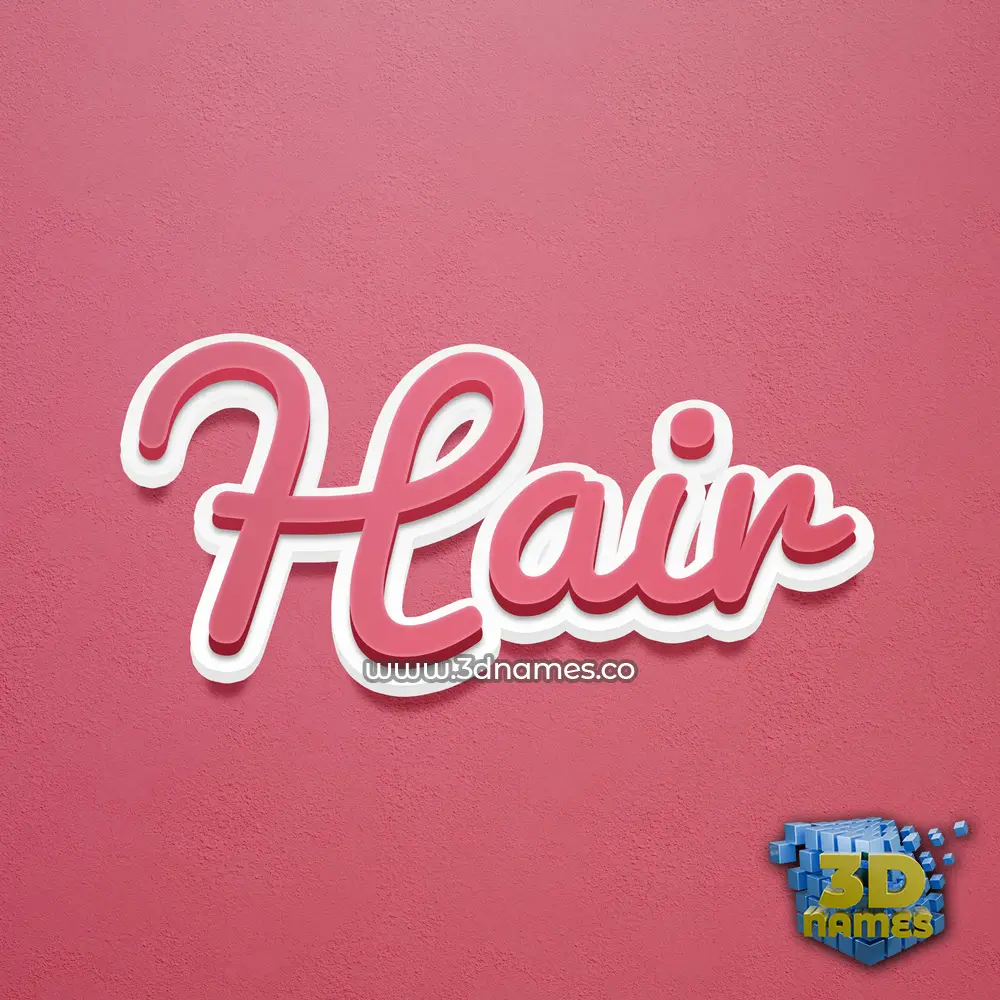 hair in Red Scribble style - 3D name wallpaper