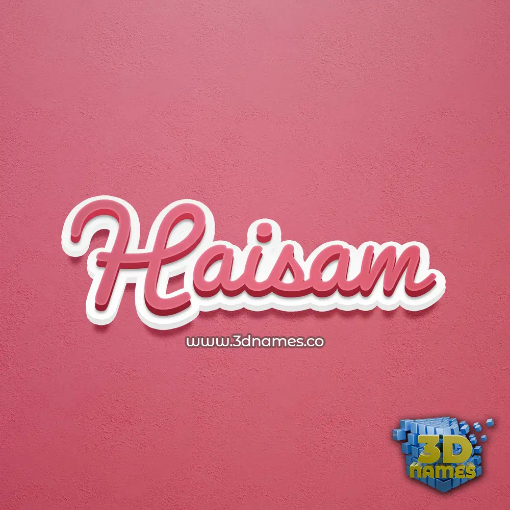 haisam in Red Scribble style - 3D name wallpaper