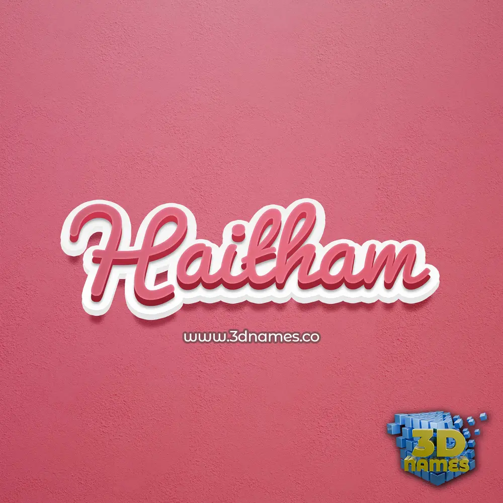 haitham in Red Scribble style - 3D name wallpaper