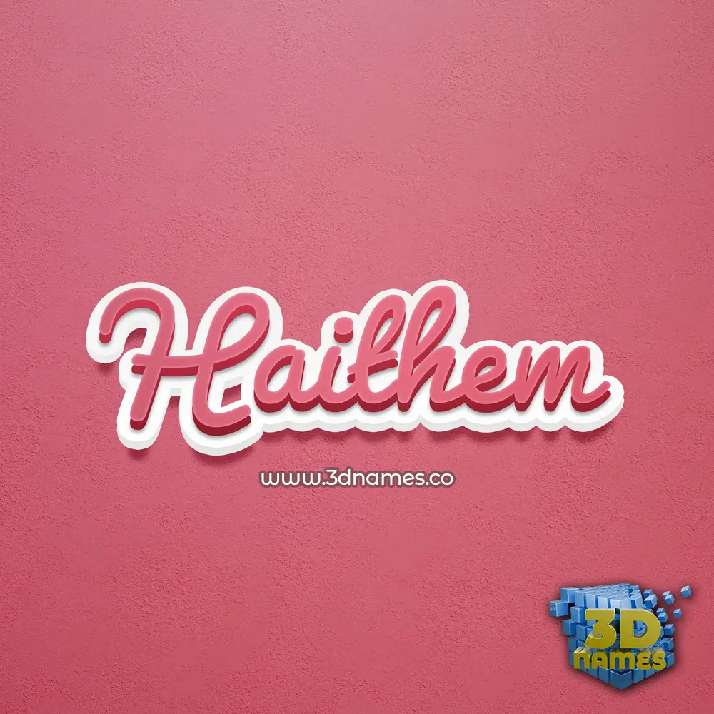 haithem in Red Scribble style - 3D name wallpaper