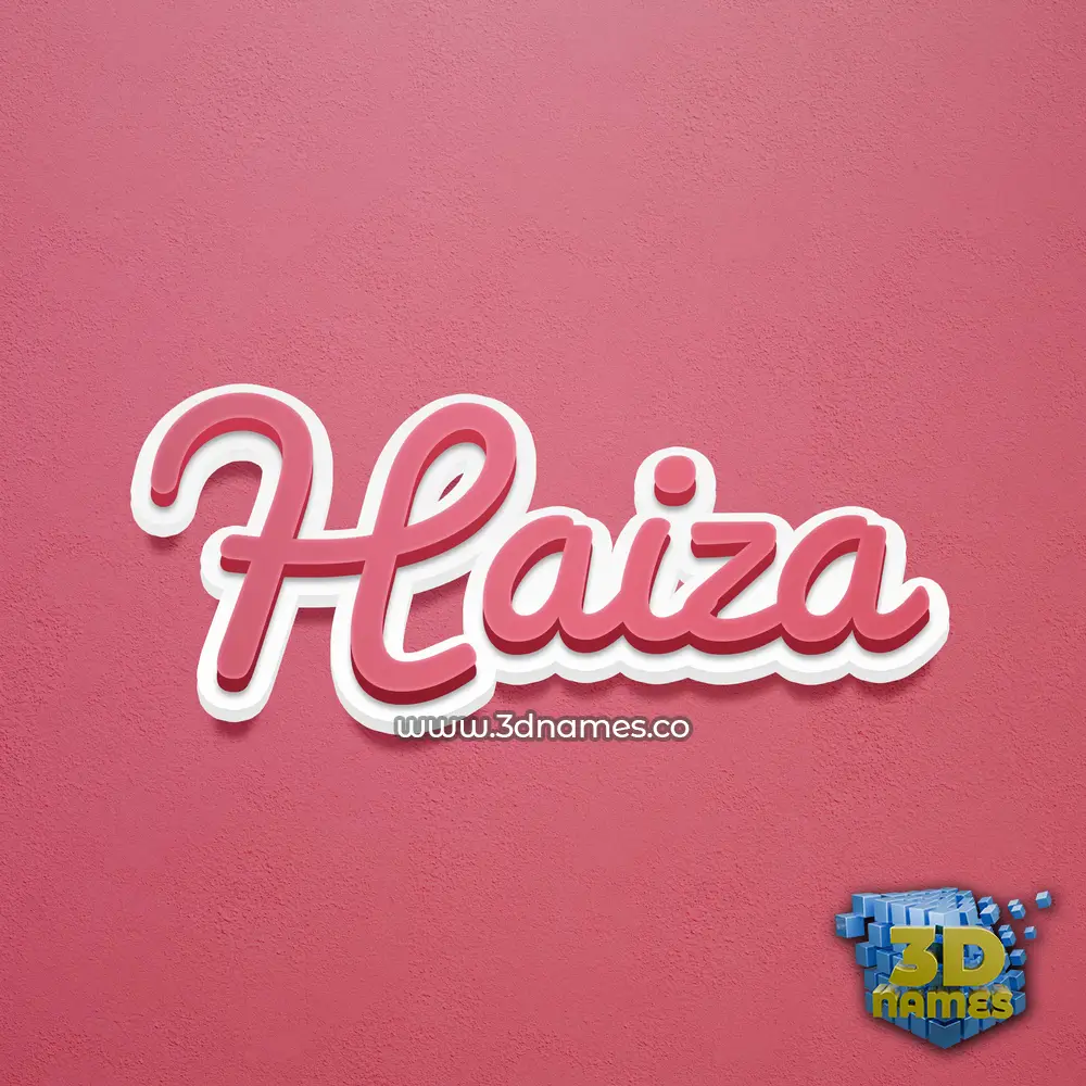 haiza in Red Scribble style - 3D name wallpaper