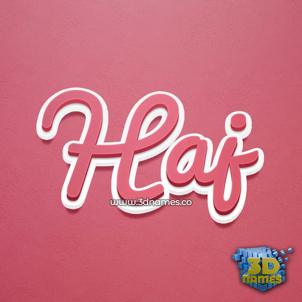haj in Red Scribble style - 3D name wallpaper
