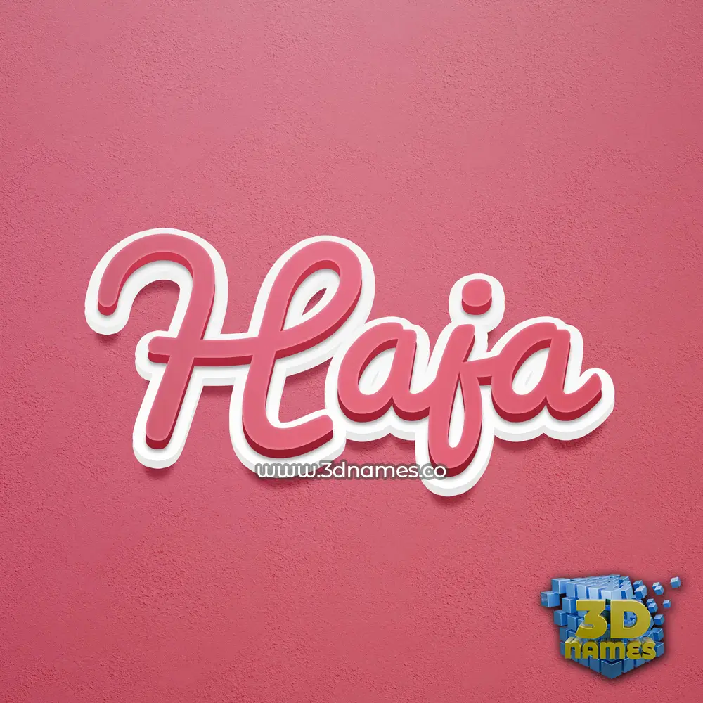 haja in Red Scribble style - 3D name wallpaper