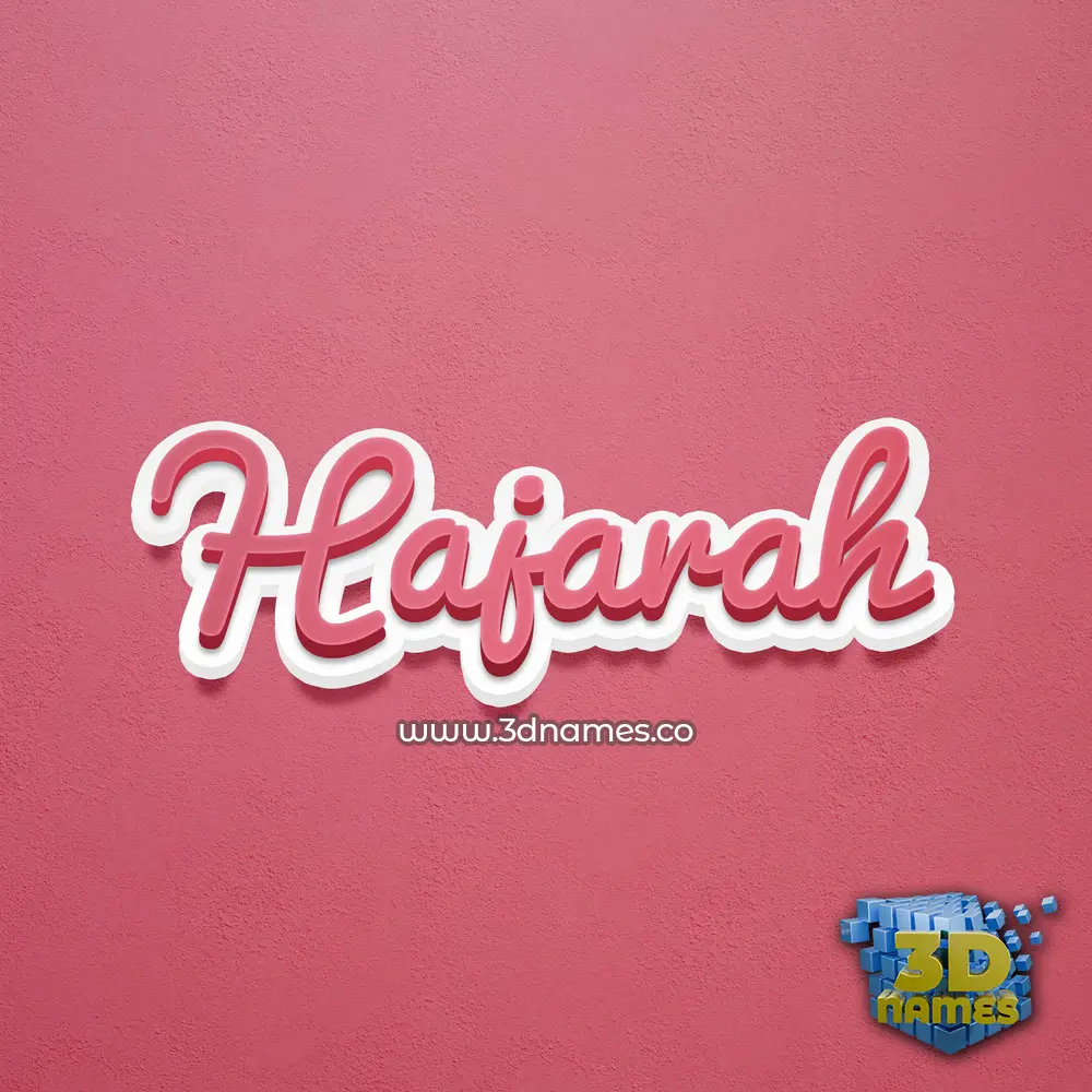 hajarah in Red Scribble style - 3D name wallpaper
