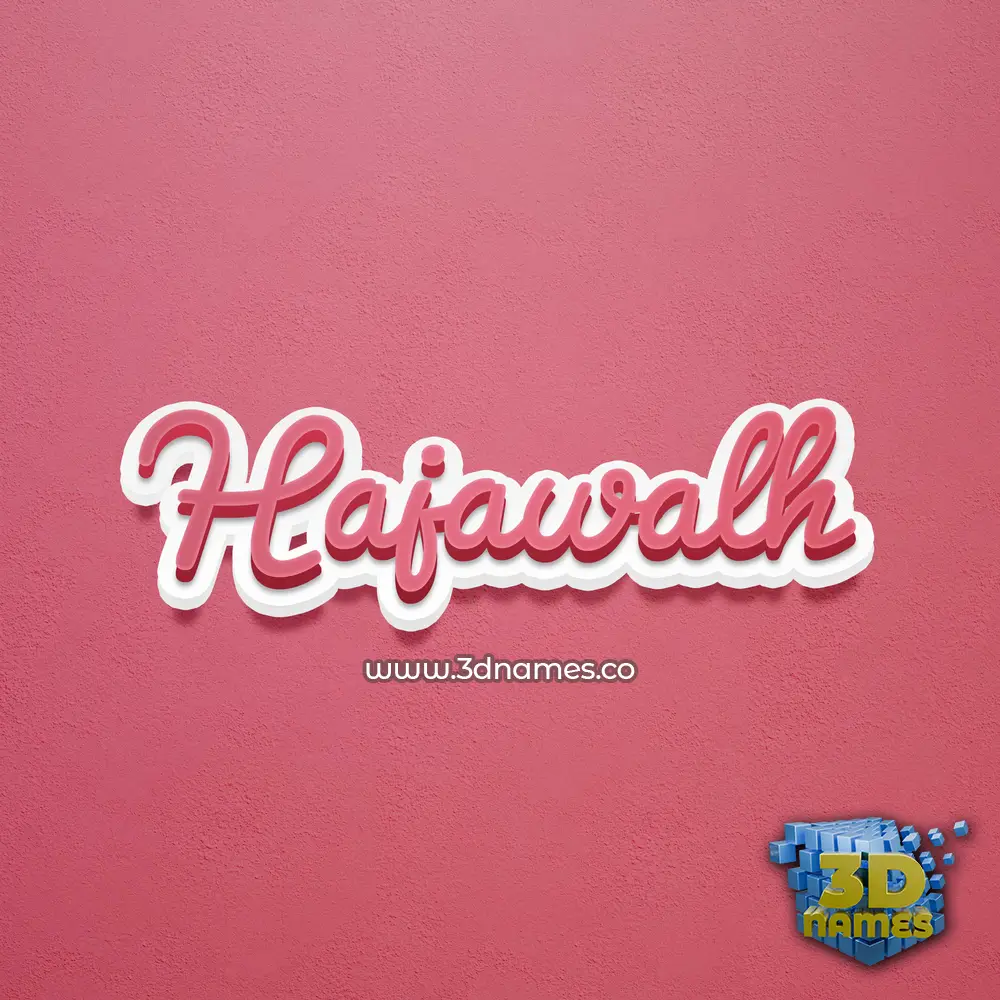 hajawalh in Red Scribble style - 3D name wallpaper
