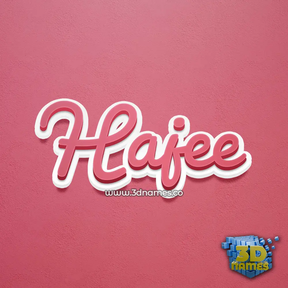 hajee in Red Scribble style - 3D name wallpaper