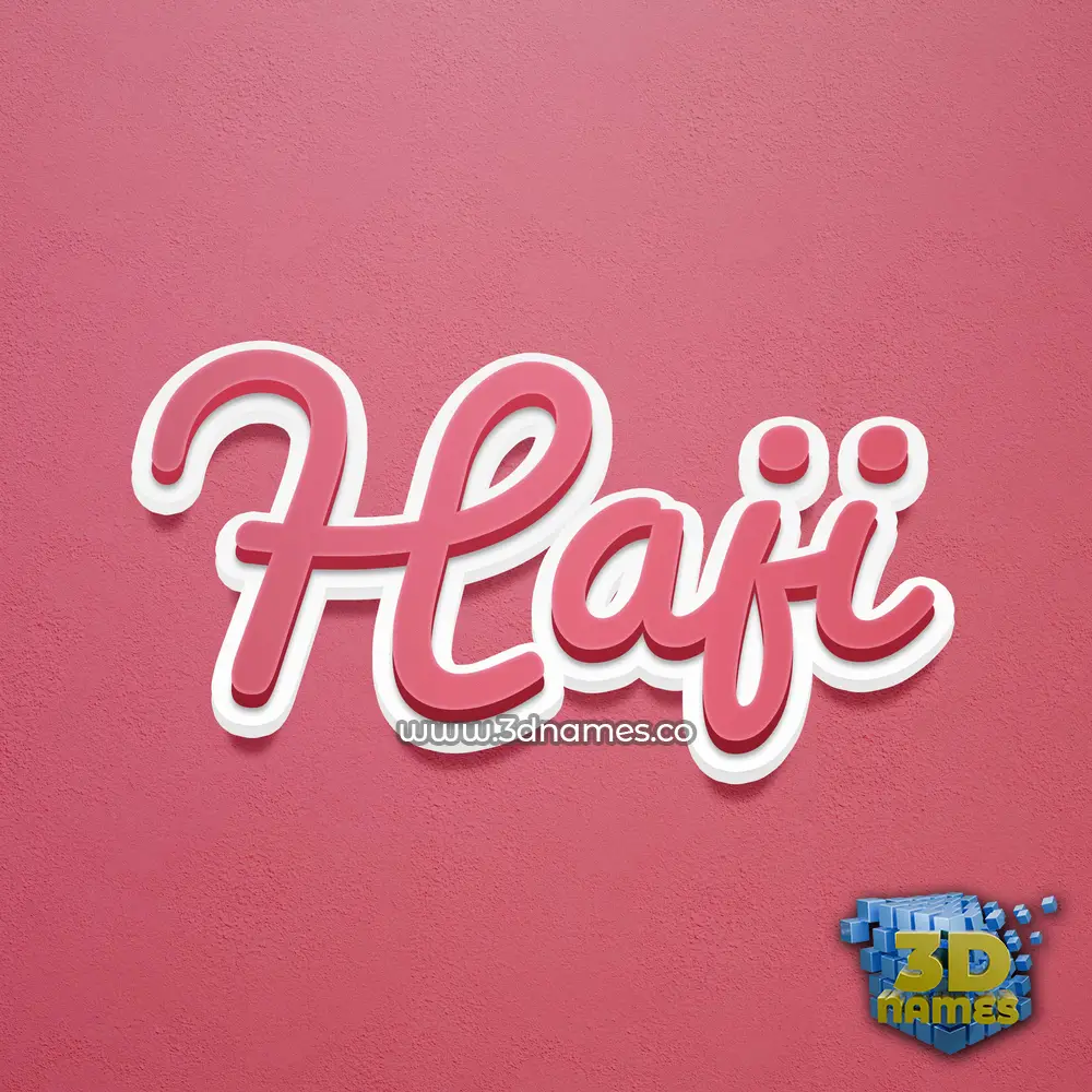 haji in Red Scribble style - 3D name wallpaper