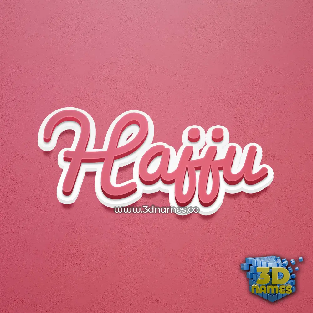 hajju in Red Scribble style - 3D name wallpaper