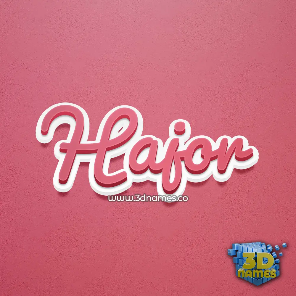 hajor in Red Scribble style - 3D name wallpaper