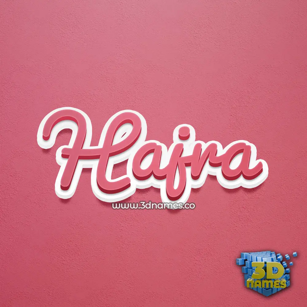 hajra in Red Scribble style - 3D name wallpaper