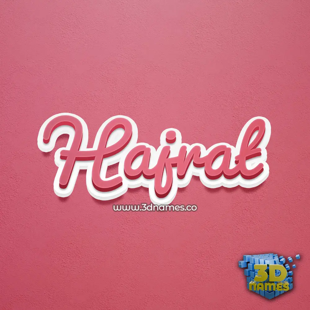 hajrat in Red Scribble style - 3D name wallpaper